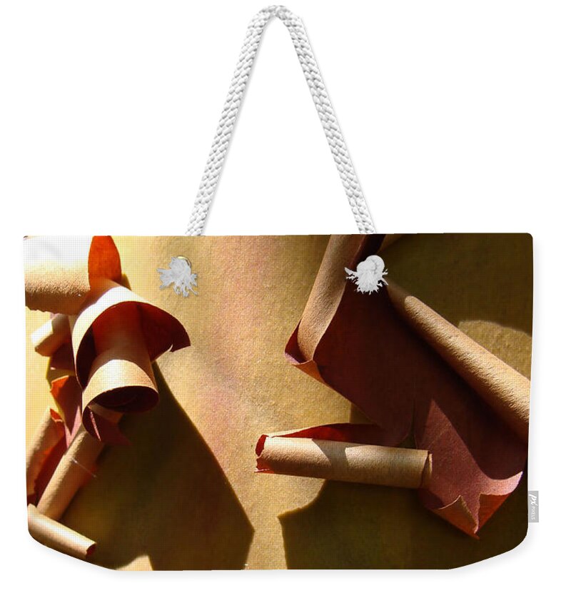 Arbutus Weekender Tote Bag featuring the photograph Summer Sun on Arbutus by Cheryl Hoyle