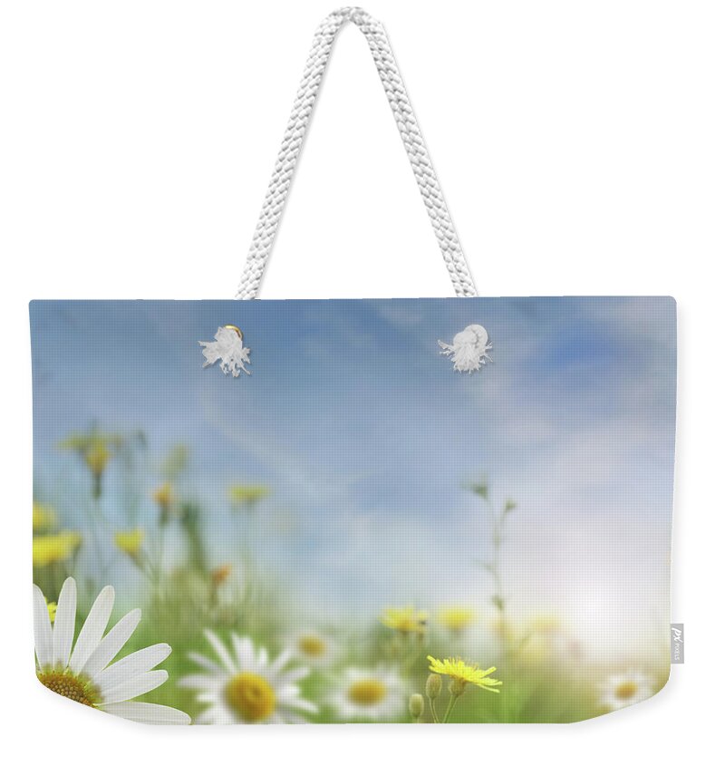 Scenics Weekender Tote Bag featuring the photograph Summer Sunset In The Field by Pobytov