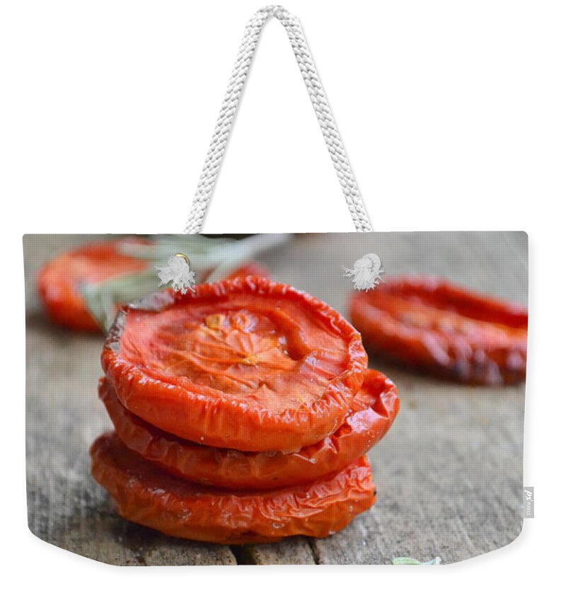 Outdoors Weekender Tote Bag featuring the photograph Sun-dried Tomatoes by Amigo4488@yahoo.com