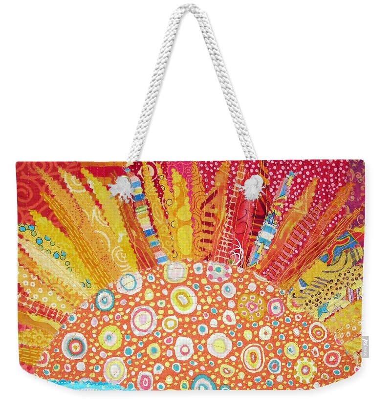 Sunrise Weekender Tote Bag featuring the tapestry - textile Sun Glory by Susan Rienzo