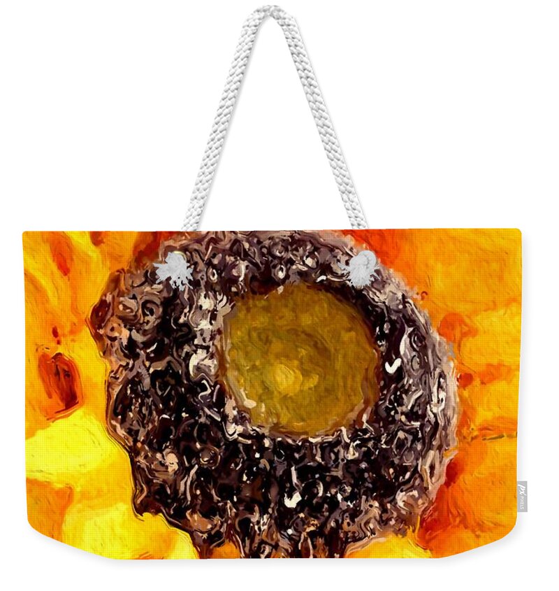 Portrait Weekender Tote Bag featuring the painting Sunflower One by Morgan Carter