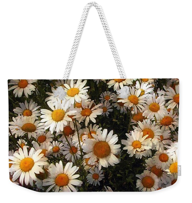 Daisies Weekender Tote Bag featuring the painting Sunnyside Up by RC DeWinter