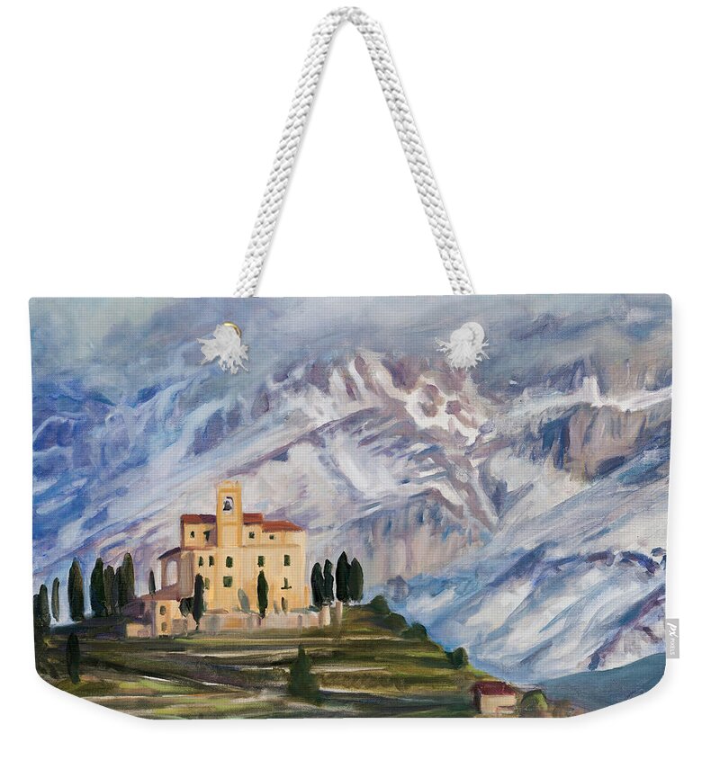 Mountain Weekender Tote Bag featuring the painting Sunray by Marco Busoni