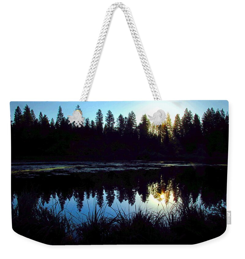 Lake Weekender Tote Bag featuring the photograph Sunrise At Nora Lake by Joyce Dickens