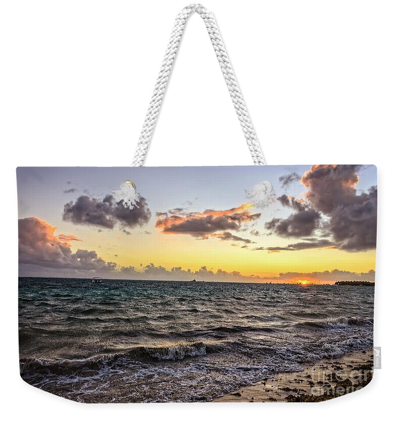 Seascape Weekender Tote Bag featuring the photograph Sunrise over the ocean #1 by Viktor Birkus