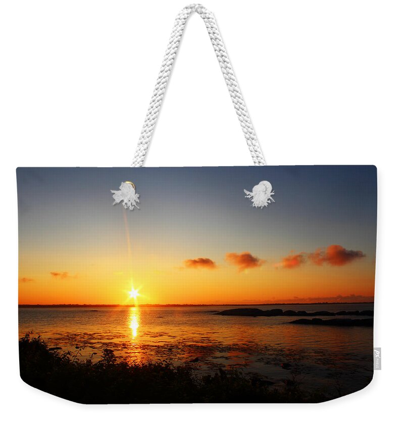 Sunrise Weekender Tote Bag featuring the photograph Sunrise From Sachuest by Andrew Pacheco