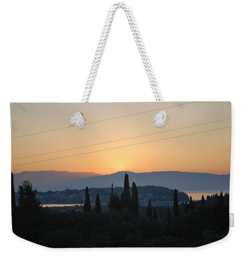 Corfu Weekender Tote Bag featuring the photograph Sunrise In Corfu by George Katechis