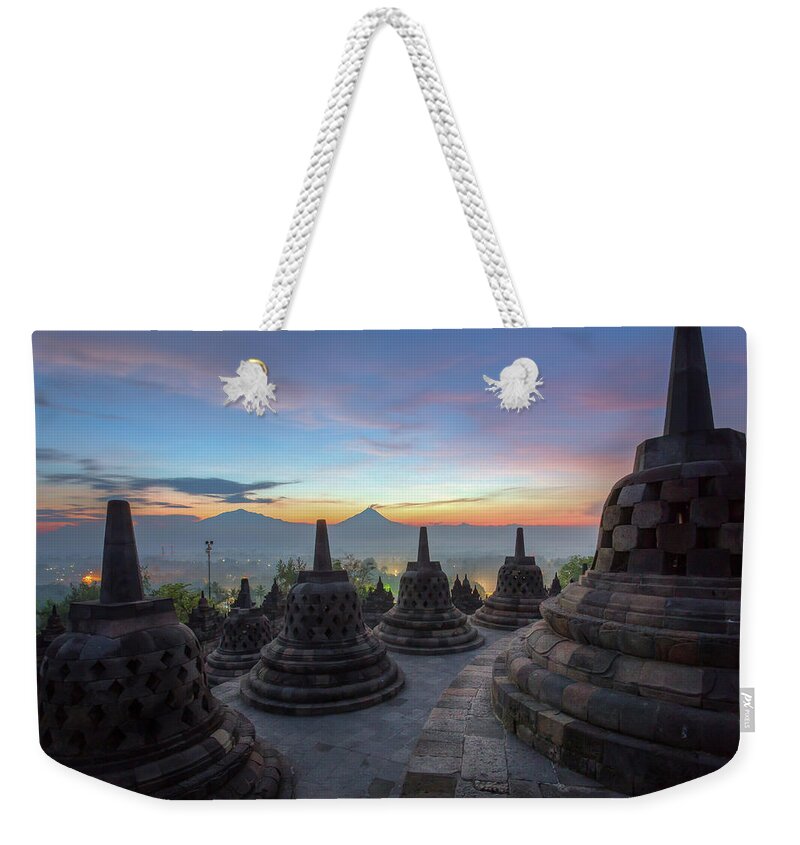 Unesco Weekender Tote Bag featuring the photograph Sunrise In Temple by Hak Liang Goh