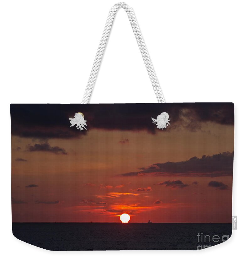 Sunrise Weekender Tote Bag featuring the photograph Sunrise on the Atlantic by Douglas Stucky