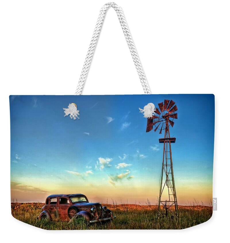 Scenic Weekender Tote Bag featuring the photograph Sunrise on the Farm by Ken Smith