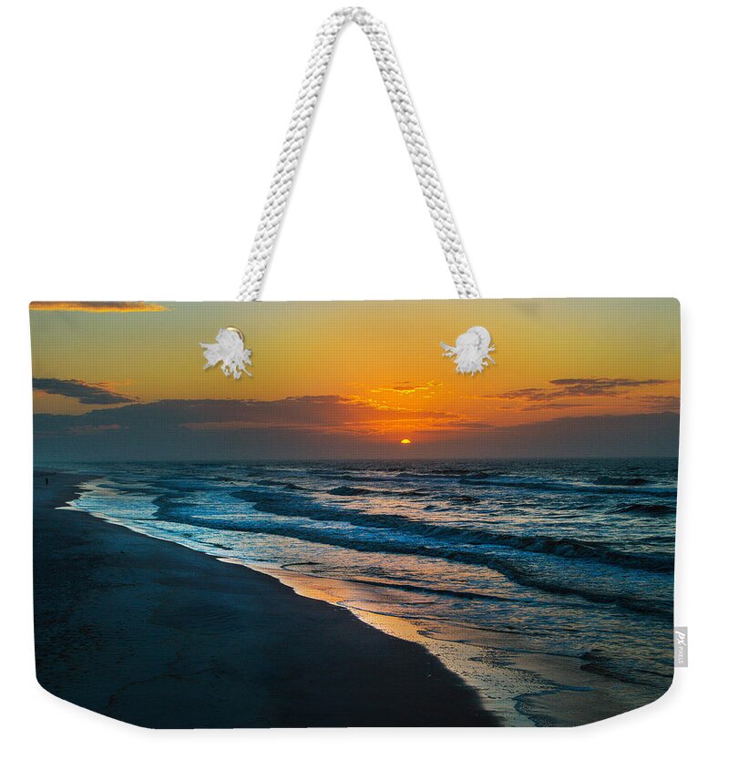 Palm Weekender Tote Bag featuring the digital art Sunrise on the Lonely Beach by Michael Thomas