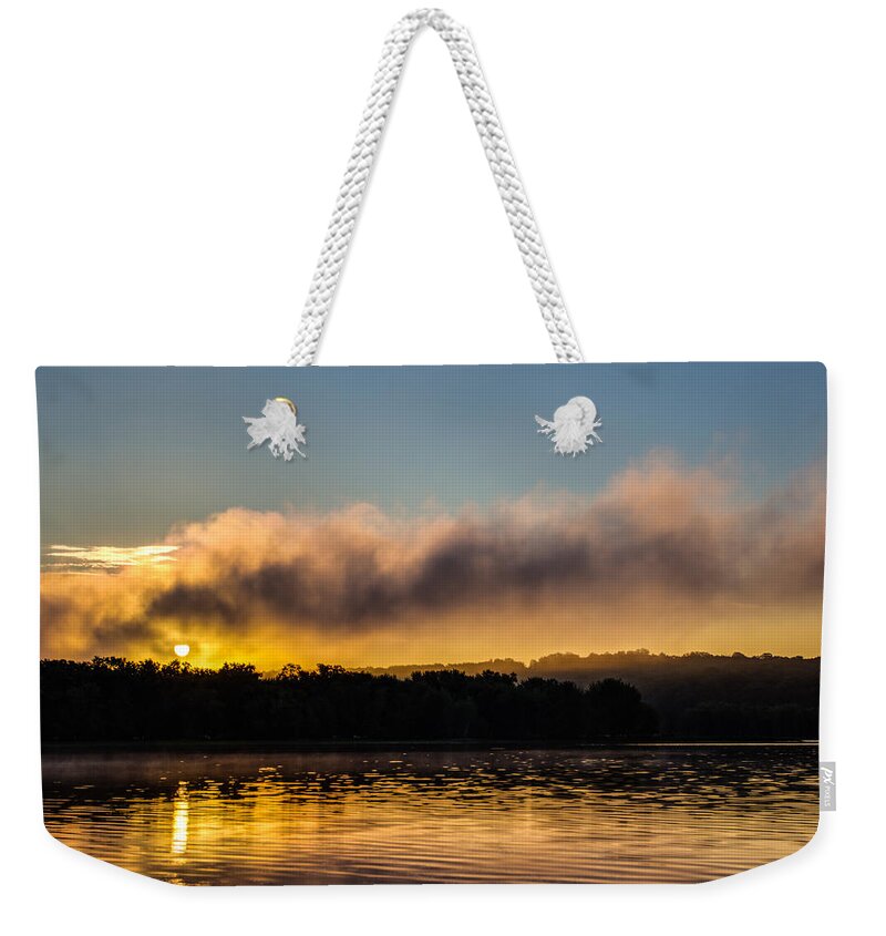 Sunrise Weekender Tote Bag featuring the photograph Sunrise on the St. Croix by Adam Mateo Fierro