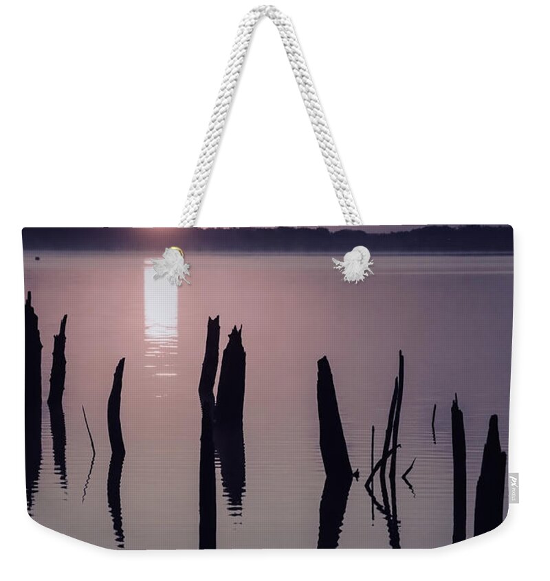 (tree Or Trees) Weekender Tote Bag featuring the photograph Sunrise over Manasquan Reservoir IV by Debra Fedchin