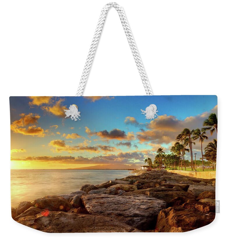 Scenics Weekender Tote Bag featuring the photograph Sunset At Kakaako, Oahu by Anna Gorin