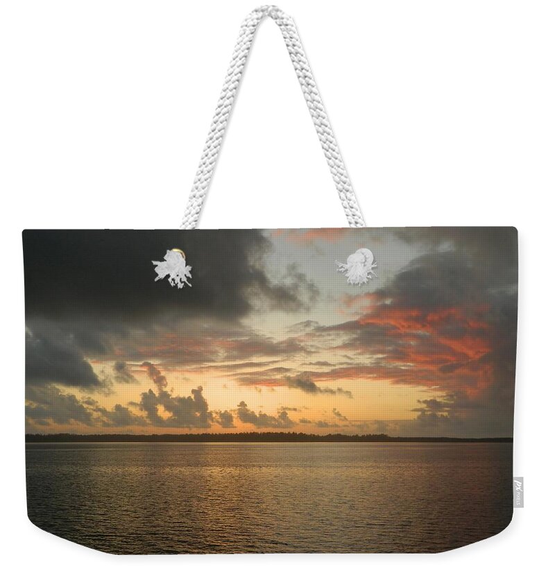 Sunset Weekender Tote Bag featuring the photograph Sunset Before Funnel Cloud 5 by Gallery Of Hope 