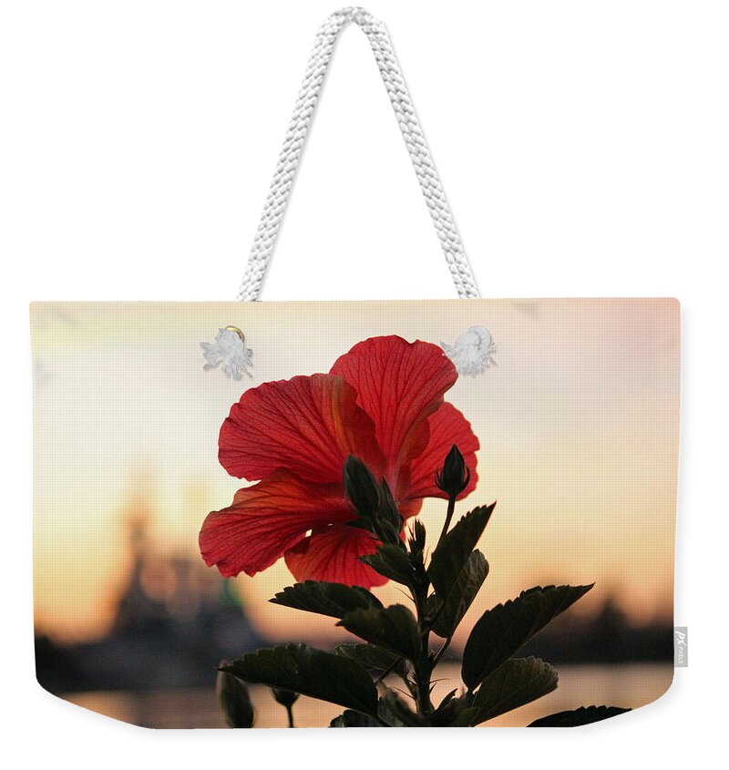 Sunset Weekender Tote Bag featuring the photograph Sunset Flower by Cynthia Guinn