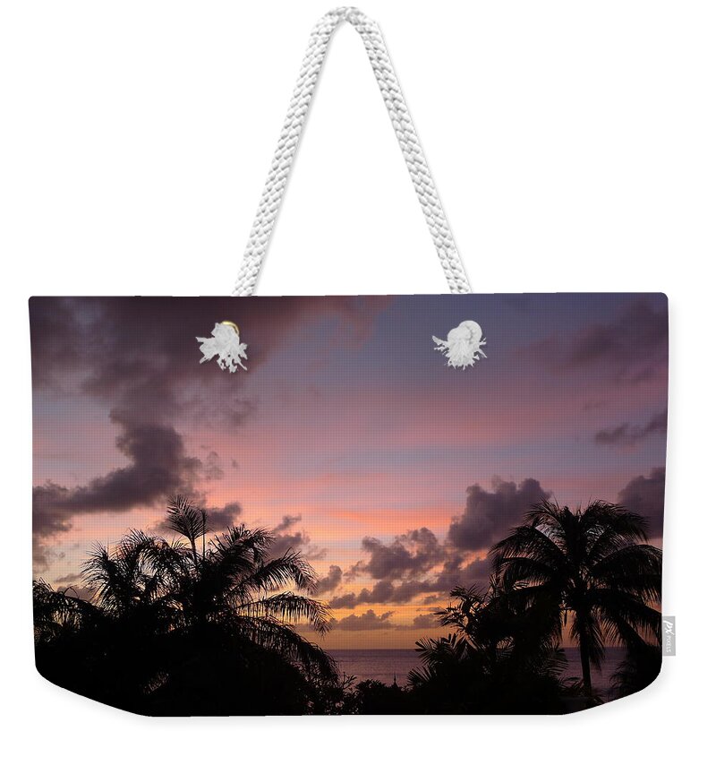  Weekender Tote Bag featuring the photograph Sunset from Terrace 3 St. Lucia by Nora Boghossian