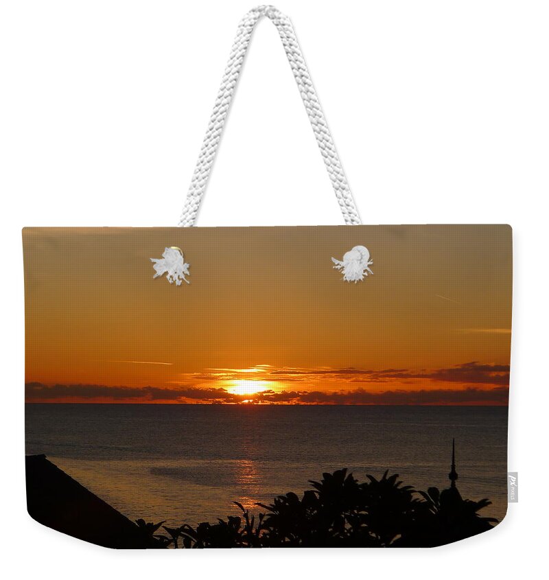  Weekender Tote Bag featuring the photograph Sunset from Terrace - St. Lucia 2 by Nora Boghossian
