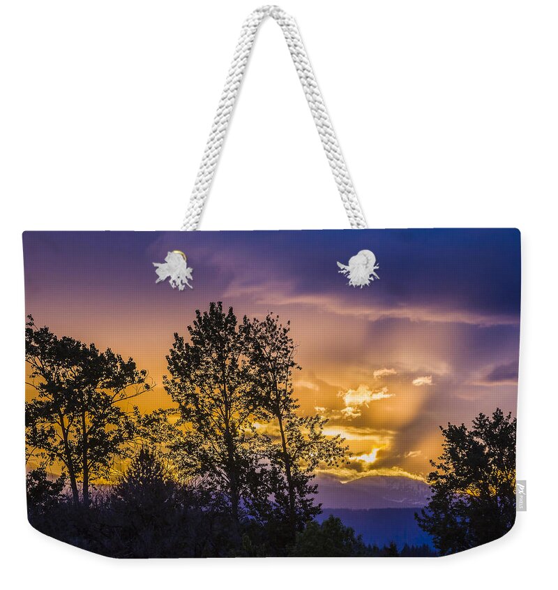 Clouds Weekender Tote Bag featuring the photograph Sunset from Trestle Creek by Albert Seger
