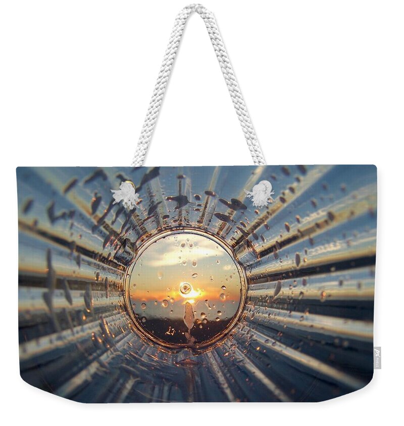 Sunset Weekender Tote Bag featuring the photograph Beach Sunset in a Glass by Ian McAdie