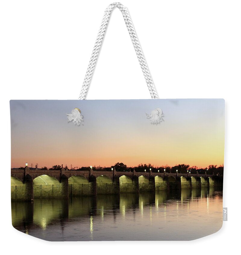 Bridge Weekender Tote Bag featuring the photograph Sunset Hues by Deborah Crew-Johnson