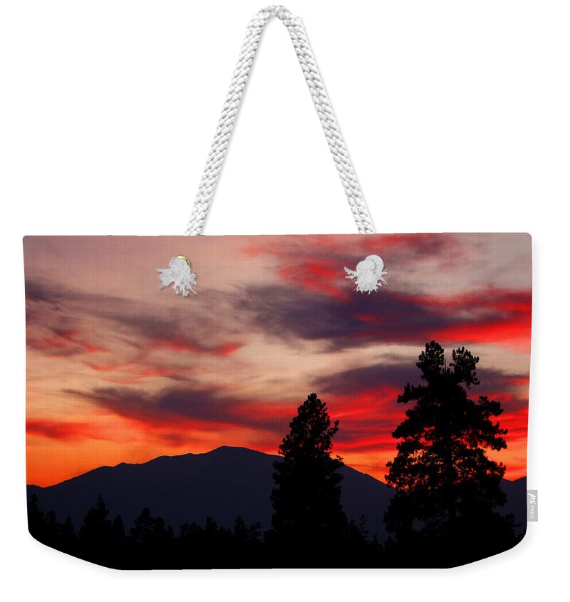 Sunset Weekender Tote Bag featuring the photograph Sunset in the Bitterroot Mountains by Ron Roberts