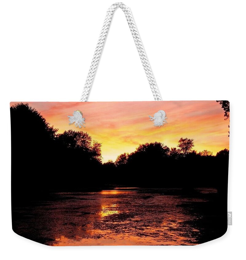North America Weekender Tote Bag featuring the photograph Sunset near Rosemere - QC by Juergen Weiss