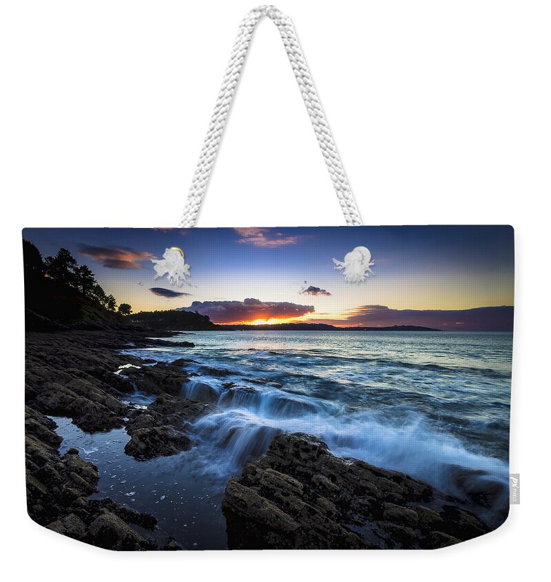 Ber Weekender Tote Bag featuring the photograph Sunset on Ber Beach Galicia Spain by Pablo Avanzini