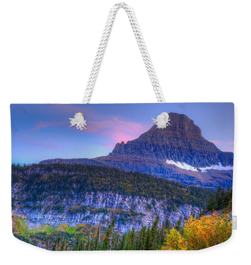 Brenda Jacobs Fine Art Weekender Tote Bag featuring the photograph Sunset on Reynolds Mountain by Brenda Jacobs