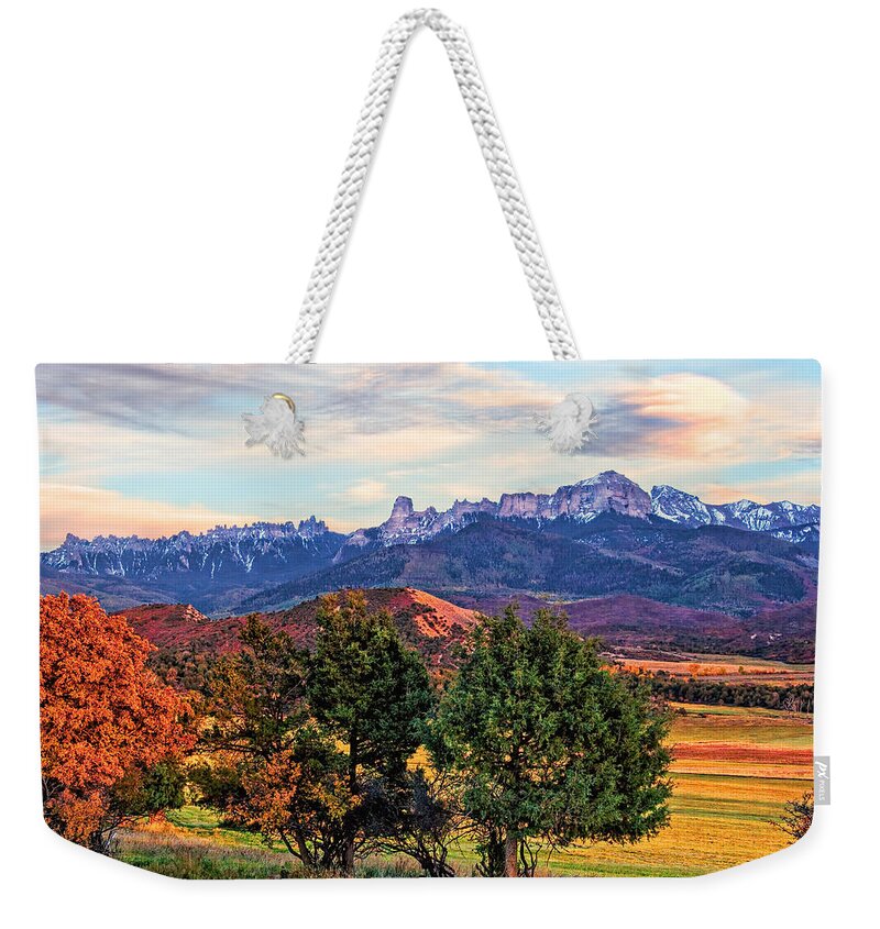 Autum Weekender Tote Bag featuring the photograph Sunset Over Owl Creek Pass by Rick Wicker