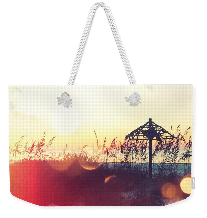 Florida Weekender Tote Bag featuring the photograph Sunset Palm III by Chris Andruskiewicz