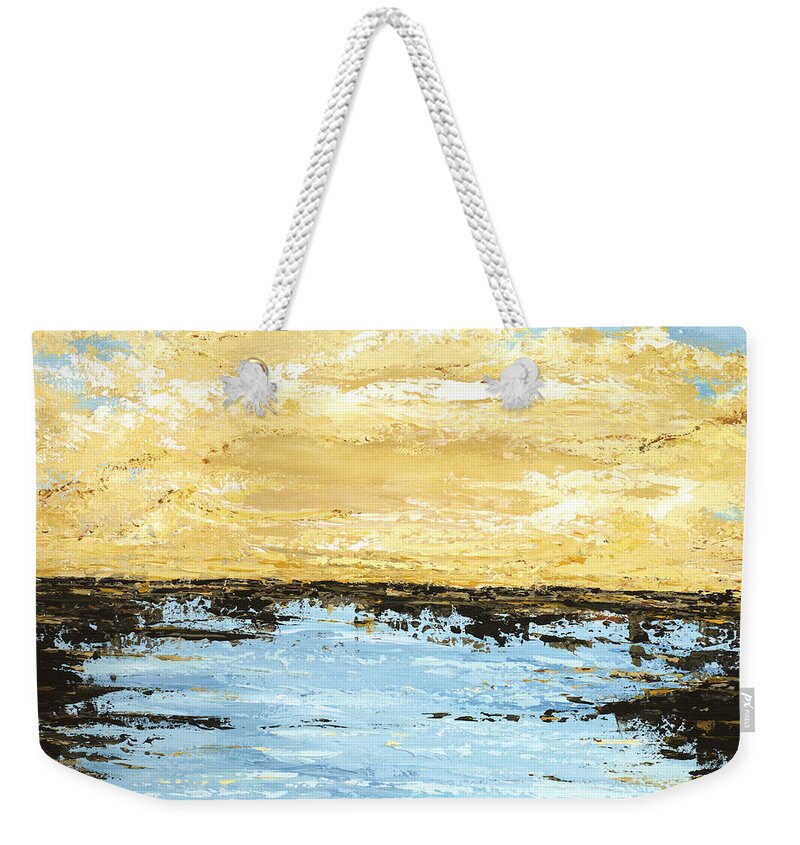 Ocean Weekender Tote Bag featuring the painting Sunset Plunge by Tamara Nelson