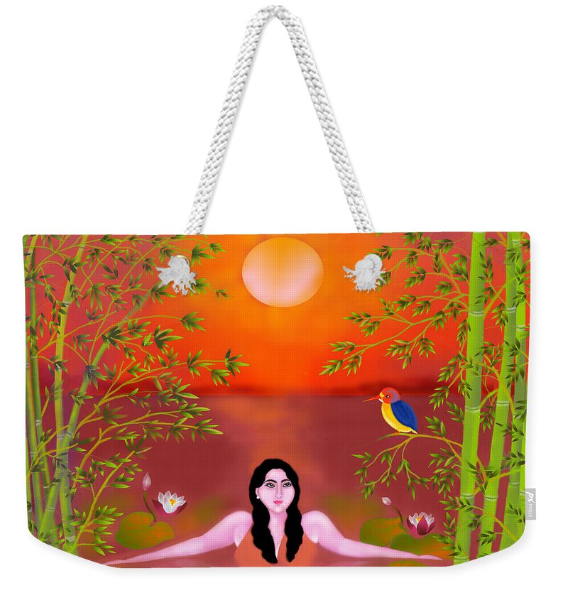 Sunset Painting Weekender Tote Bag featuring the digital art Sunset Songs by Latha Gokuldas Panicker