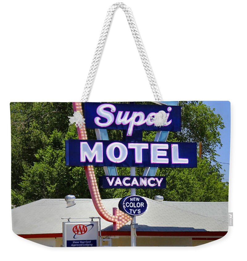 Supai Motel Weekender Tote Bag featuring the photograph Supai Motel - Seligman by Mike McGlothlen