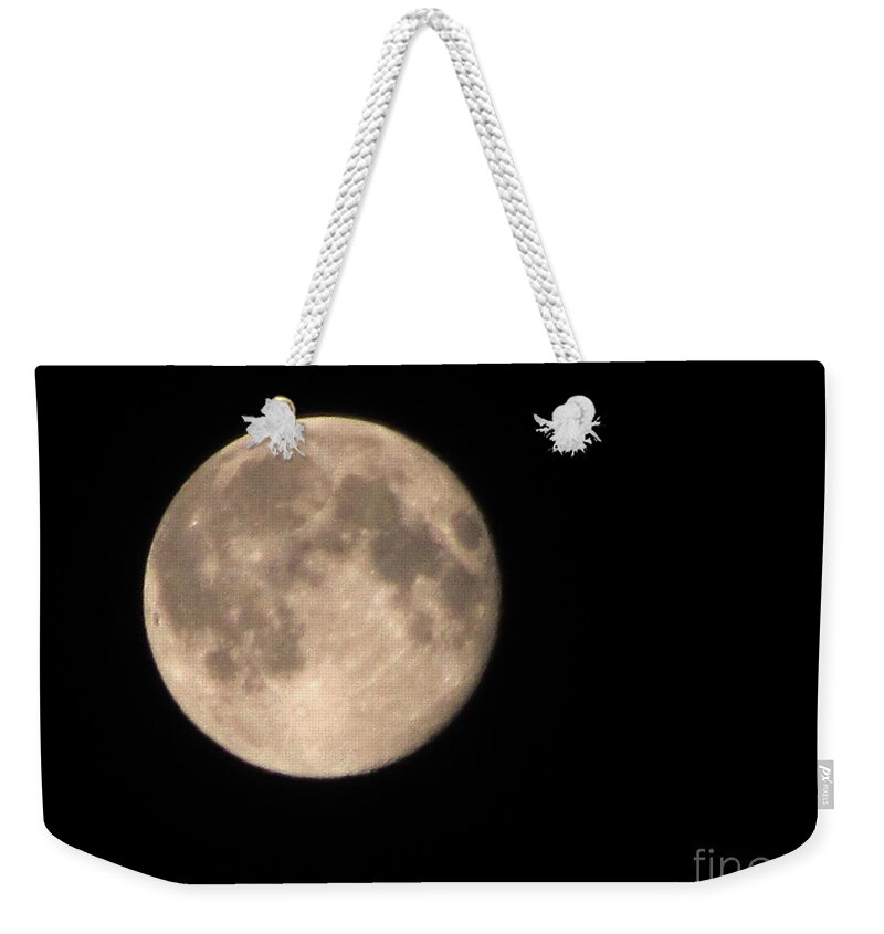 Moon Photographs Weekender Tote Bag featuring the photograph Super Moon by David Millenheft