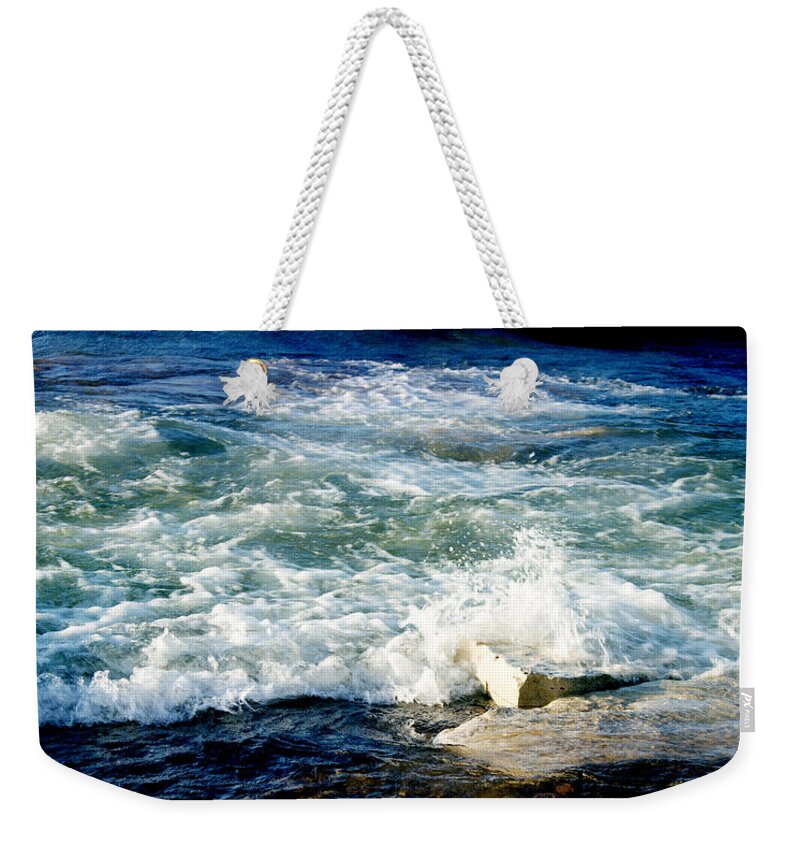 Evie Weekender Tote Bag featuring the photograph Superior A Deep Blue Sea by Evie Carrier