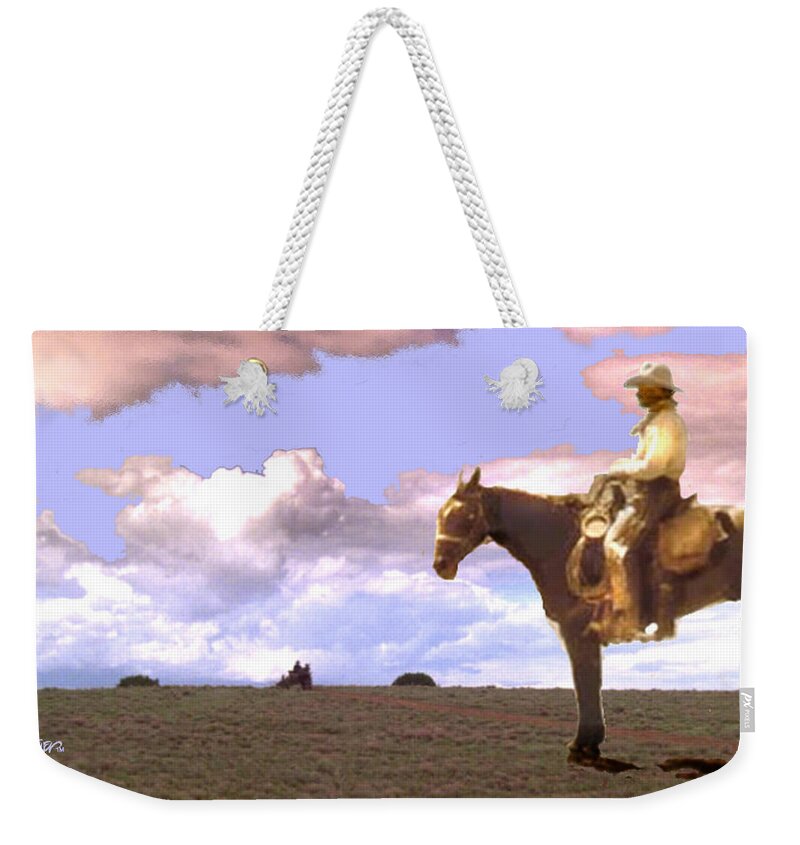 Supply Wagon Coming Weekender Tote Bag featuring the digital art Supply Wagon Coming by Seth Weaver