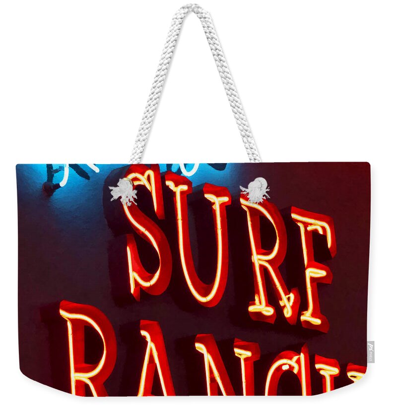 Surf Ranch Sign Weekender Tote Bag featuring the photograph Surf Ranch Sign by Chuck Staley