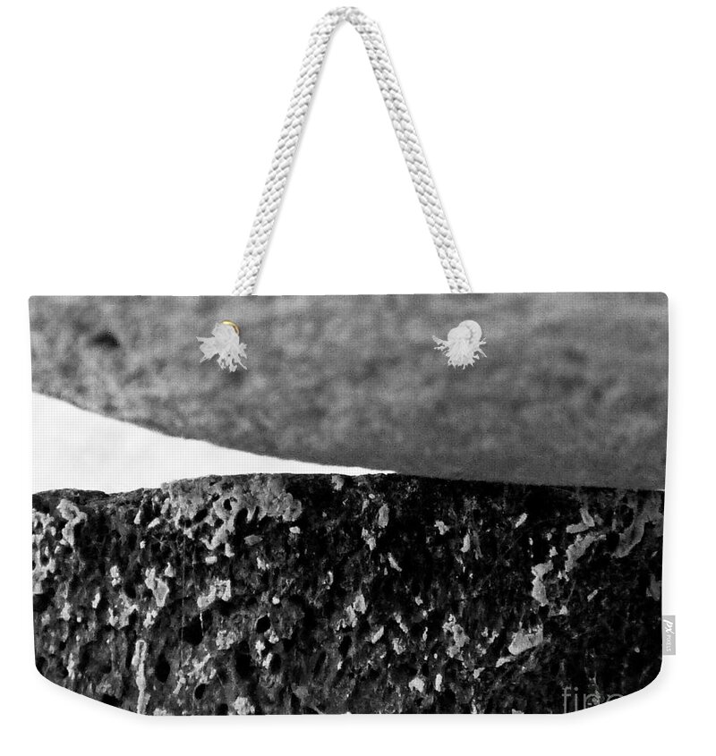 Black And White Weekender Tote Bag featuring the photograph Surface 7 by Fei A