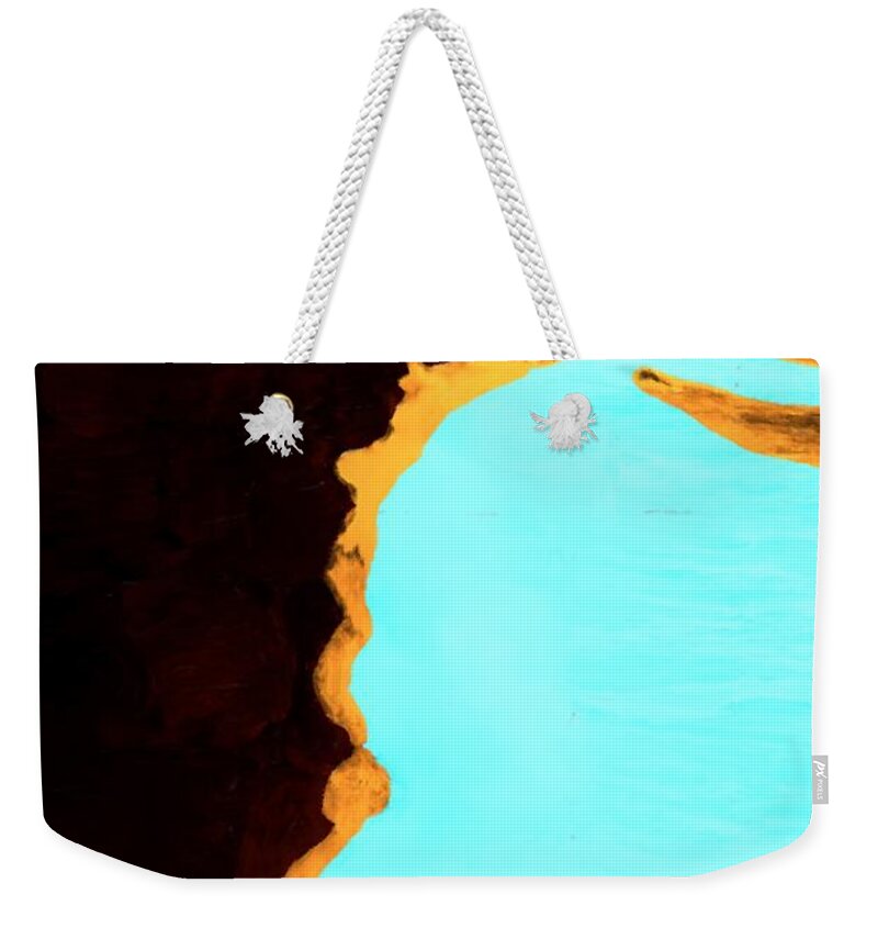 Ocean Weekender Tote Bag featuring the painting Surreal Ocean Coast by Bruce Nutting