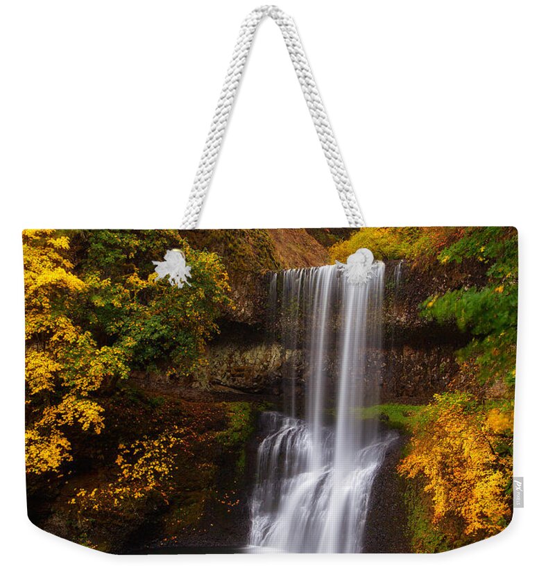 Waterfall Weekender Tote Bag featuring the photograph Surrounded By Fall by Darren White