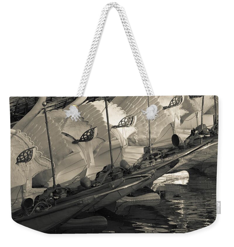 Photography Weekender Tote Bag featuring the photograph Swan Boats In A River, Boston Public by Panoramic Images