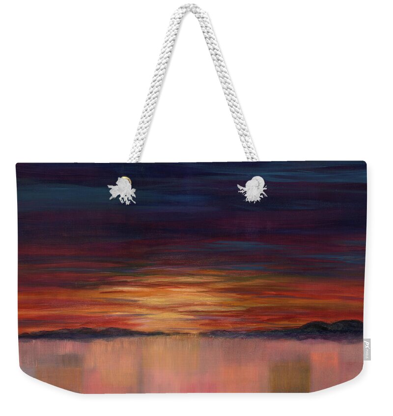 Sunset Weekender Tote Bag featuring the painting Sweet Dreams by Listen To Your Horse