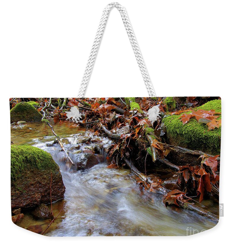 Creek Weekender Tote Bag featuring the photograph Swept Away by Sharon Talson