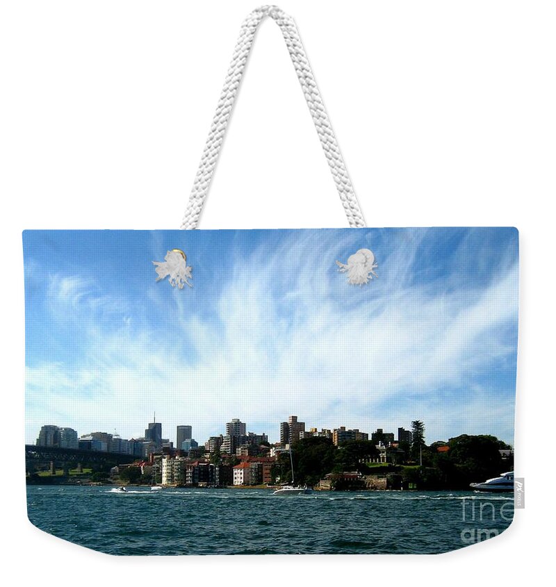 Sydney Weekender Tote Bag featuring the photograph Sydney Harbour Sky by Leanne Seymour