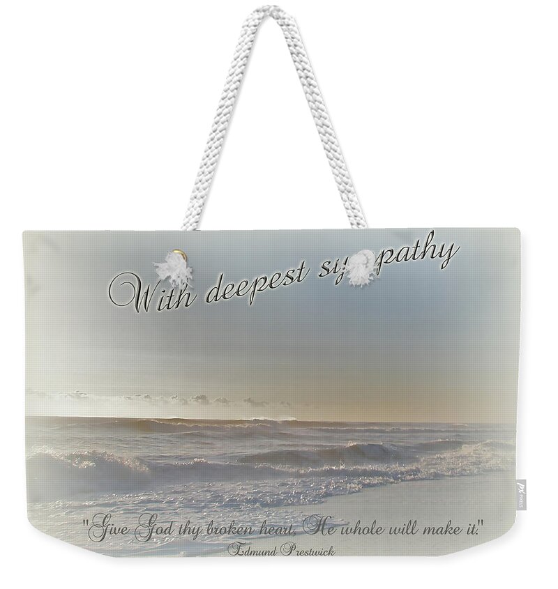 Sympathy Weekender Tote Bag featuring the photograph Sympathy Greeting Card - Ocean After Storm by Carol Senske