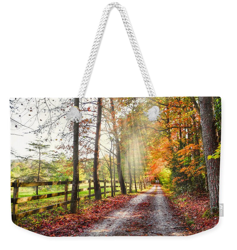 Appalachia Weekender Tote Bag featuring the photograph Take the Back Roads by Debra and Dave Vanderlaan