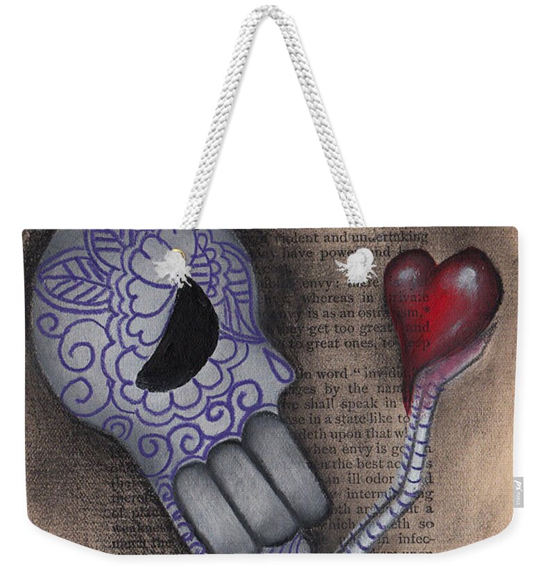 Day Of The Dead Weekender Tote Bag featuring the painting Take this by Abril Andrade