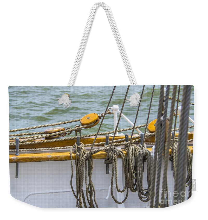 Tall Ship Rigging Weekender Tote Bag featuring the photograph All Knots by Dale Powell