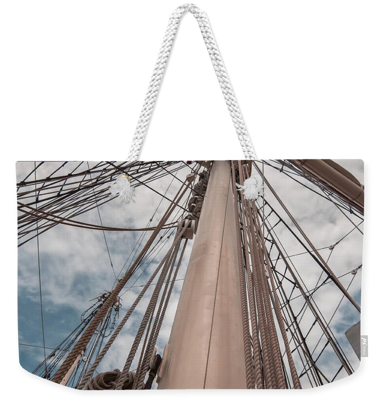 Transportation Weekender Tote Bag featuring the photograph Tall Ship Rigging by Robert Frederick